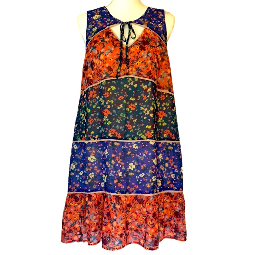 Modcloth Tiered Multi floral dress